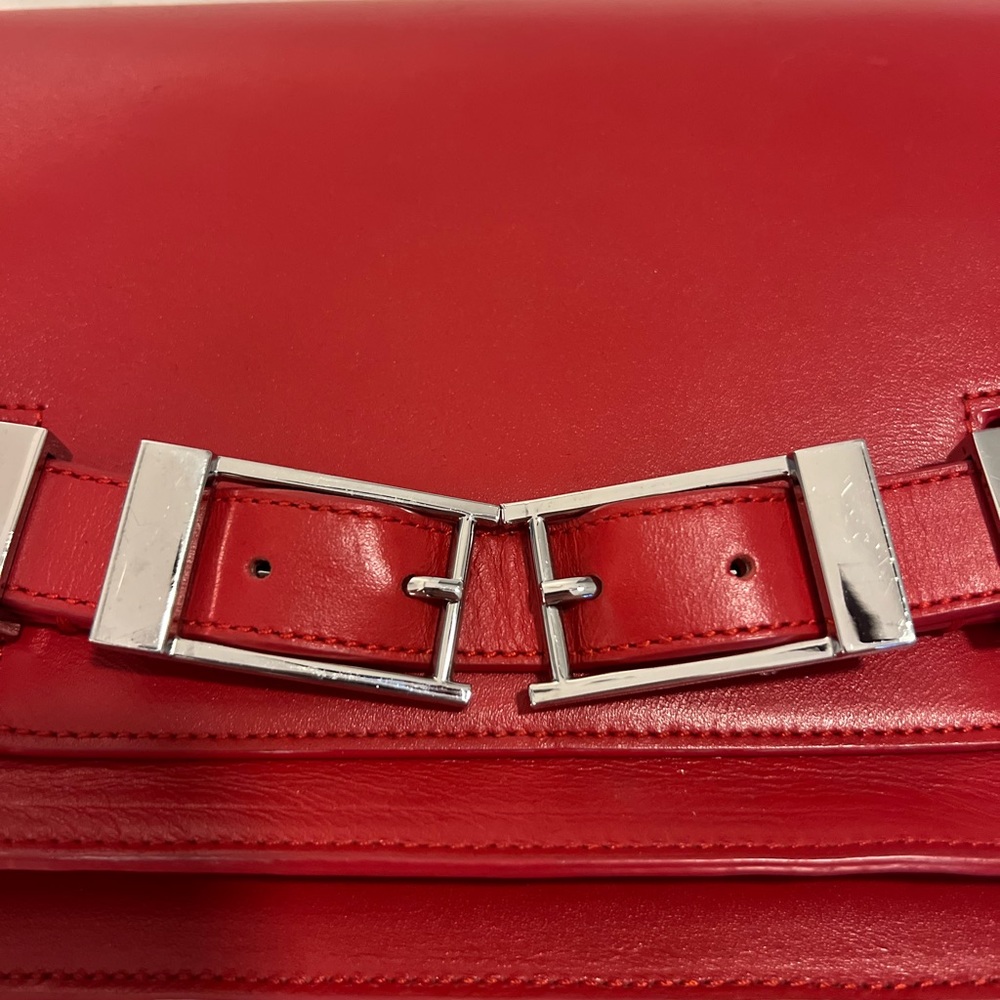 A.L.C. Red Leather Shoulder Crossbody Handbag - Picture 3 of 11